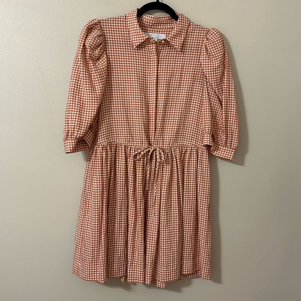 Hunter Bell McCauley Dress Fall Harvest Gingham Size Medium - Picture 7 of 15